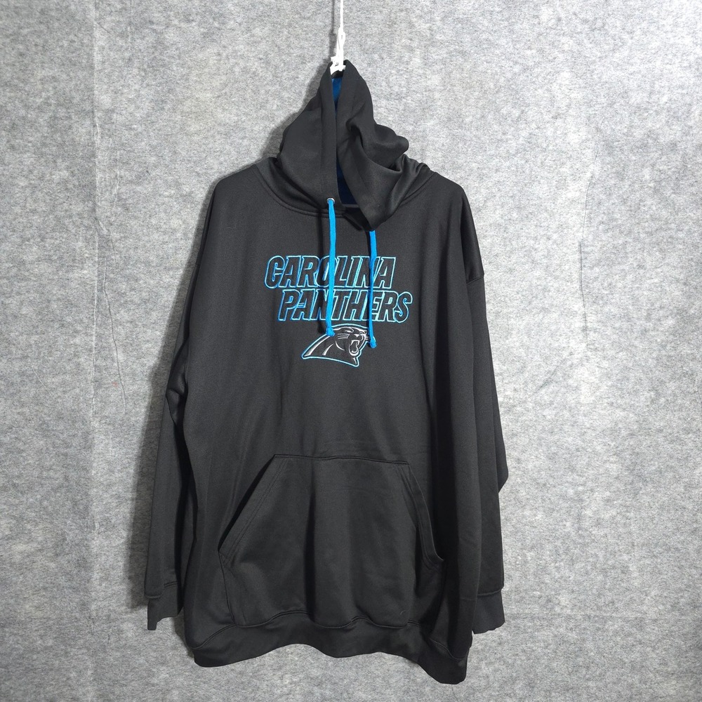 Majestic Carolina Panthers Hoodie Mens 3XL Black NFL Football Embroidered Logo